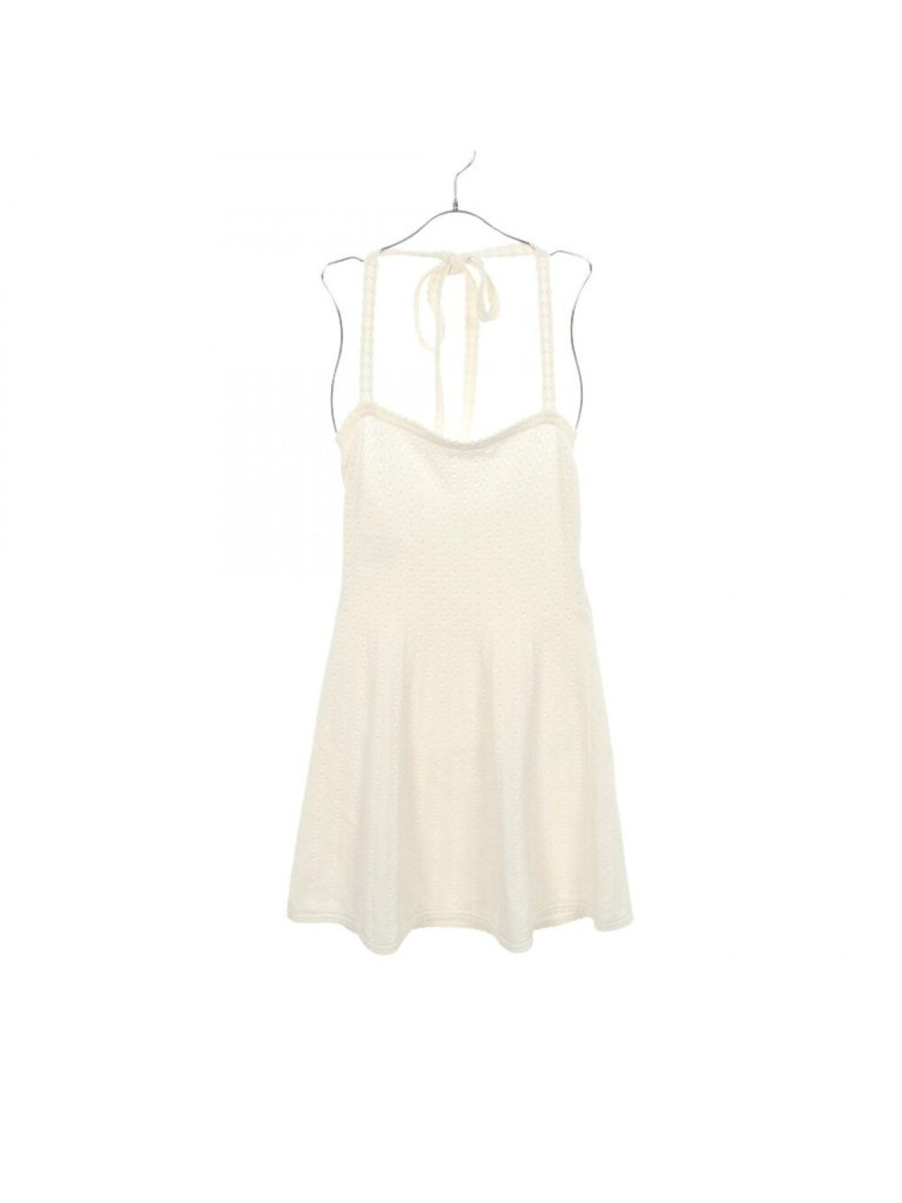 Chanel Dress Halter Neck White Cotton Silk